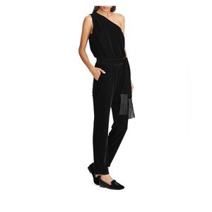 Ralph Lauren Black Velvet One Shoulder Jumpsuit